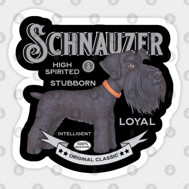 Black Schnauzer Standing Sticker by Danny Gordon Art